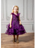 Beaded Purple Lace Organza Flower Girl Dress Party Dress Beaded Purple Lace Organza Flower Girl Dress Party Dress